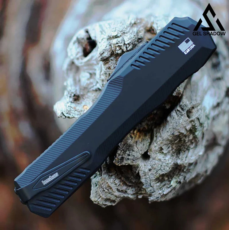 KS9000 DE OTF - Blk Aluminum (3.45 " CPM-MagnaCut)-GS147 BRASSKNUCKLE - Tophatter Daily Deals