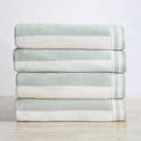 Striped Cabana Beach Towel - Edgartown Collection 4 Pack- 35" x 70" Seafoam Bath - Tophatter Daily Deals
