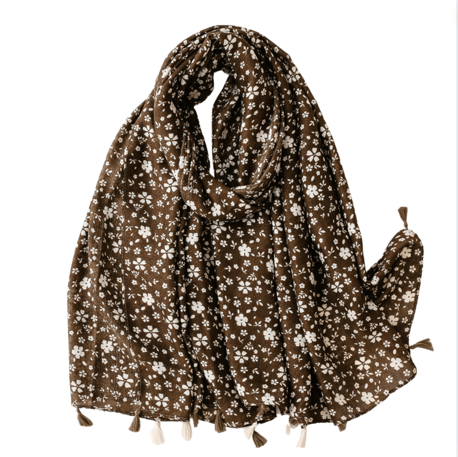 Brown Dainty Flower Scarf Multi Scarves - Tophatter Daily Deals
