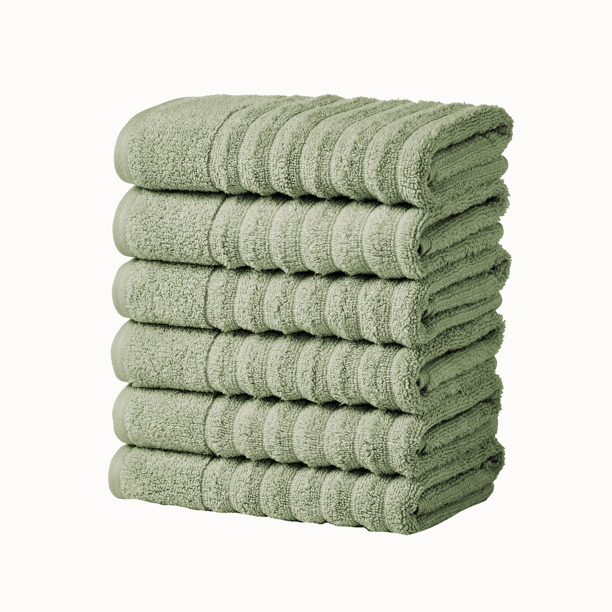 Luxury Combed Cotton Bath Towel Set - Karina Collection Hand Towel (Pack of 6) Eucalyptus Bath - Tophatter Daily Deals