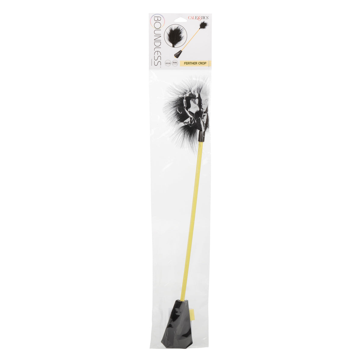 Boundless Feather Crop Black Faux Leather and Feather Tickler BDSM Dual Crop 15 Inch > Bondage Gear > Ticklers - Tophatter Daily Deals