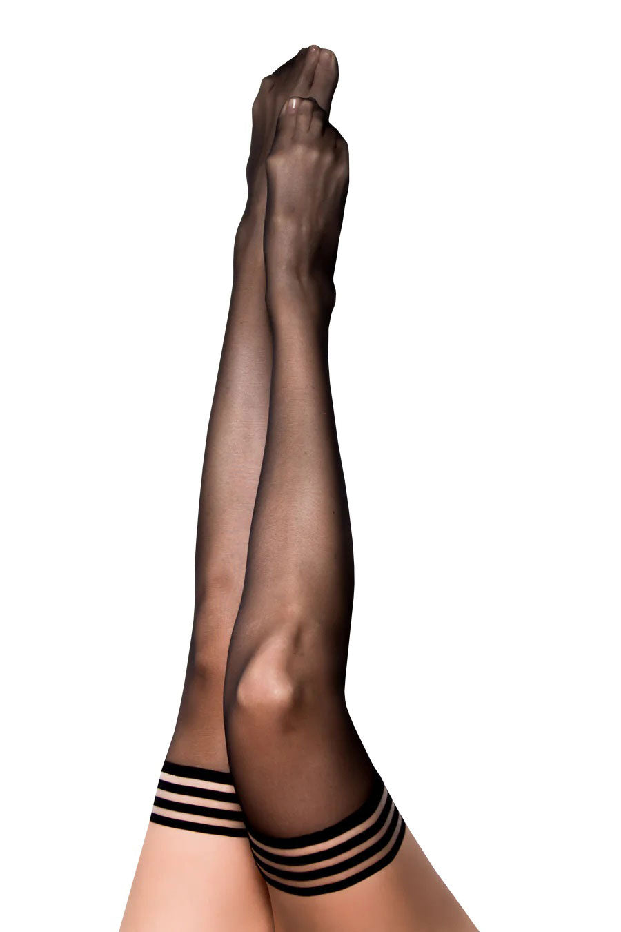 Kixies Taylor (Black) – Sheer Thigh Highs Size A > Clothes > Hosiery > Stockings - Tophatter Daily Deals