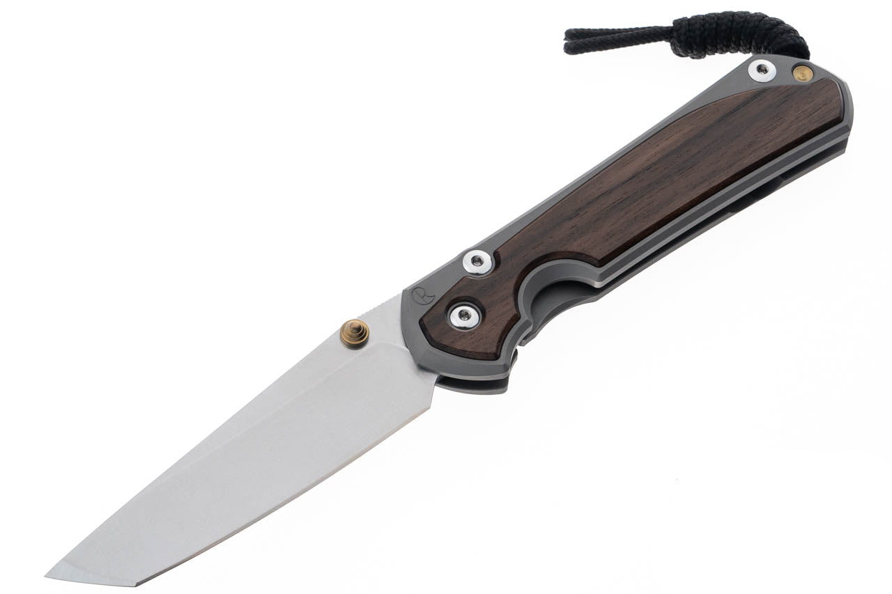 Chris Reeve Knives Large Sebenza 31 - Macassar Ebony Inlay - Glass Blasted - Tanto - L31-1134 FOLDING KNIVES - Tophatter Daily Deals