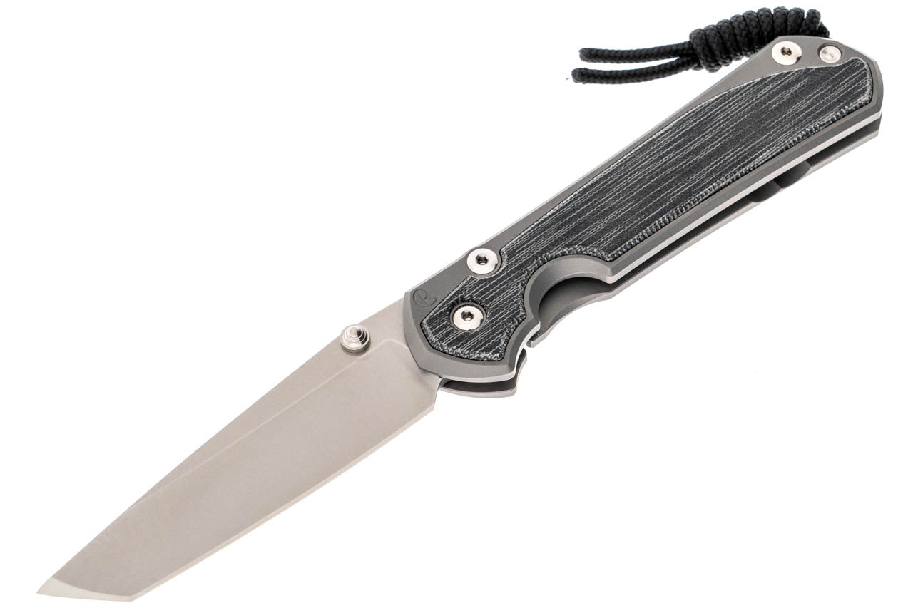Chris Reeve Knives Large Sebenza 31 - Black Canvas Micarta Inlay - Tanto - Glass Blasted - L31-1232 FOLDING KNIVES - Tophatter Daily Deals