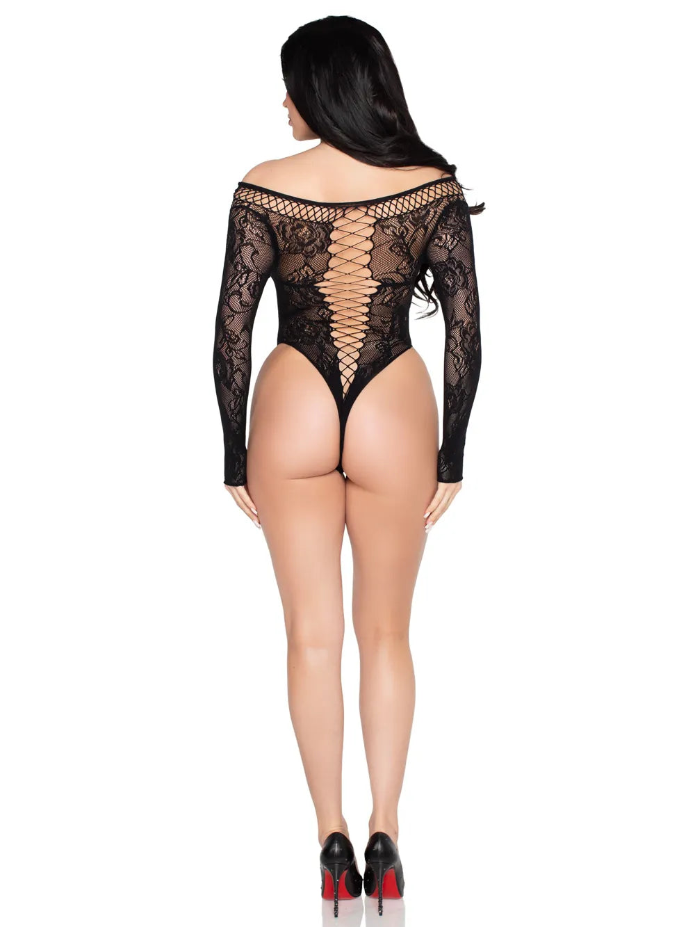 Net and Lace Crotchless Teddy (Black) – Lace Lingerie > Clothes > Teddies - Tophatter Daily Deals