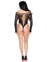 Net and Lace Crotchless Teddy (Black) – Lace Lingerie > Clothes > Teddies - Tophatter Daily Deals