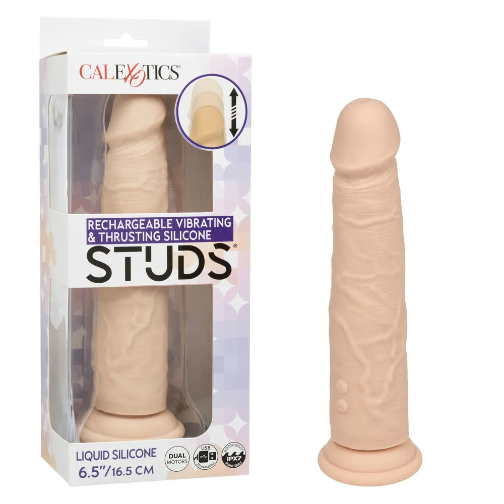 Rechargeable Vibrating and Thrusting Silicone Studs (Brown) – Dual Motor Vibrating Studs > Vibrators > Realistic Vibrators - Tophatter Daily Deals