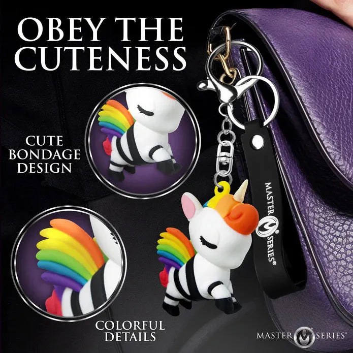 Bondage Unicorn Keychain (White Rainbow Mane) – Quirky Accessory Keychain > Novelties > Keychains - Tophatter Daily Deals