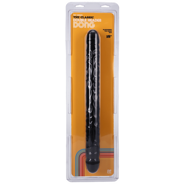Double Header 18 Inch Veined Dong Black – Large Double-Ended Dong > Dildos > Double Dildos - Tophatter Daily Deals