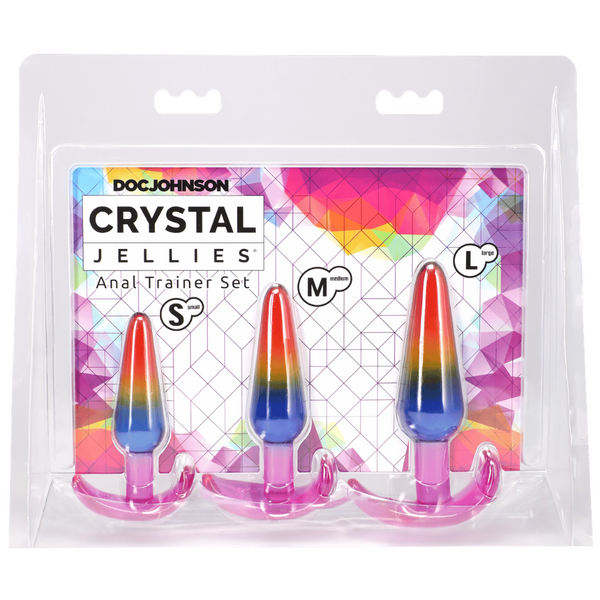 Crystal Jellies Rainbow Anal Trainer Set – Beginner Friendly Anal Plugs > Anal Range > Butt Plug Kits - Tophatter Daily Deals