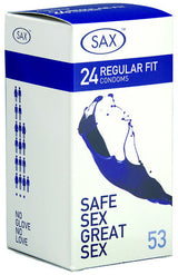 Sax Condoms Regular – Pack of 24 Strong Sensitive 53mm Latex Condoms > Essentials > Condoms - Tophatter Daily Deals