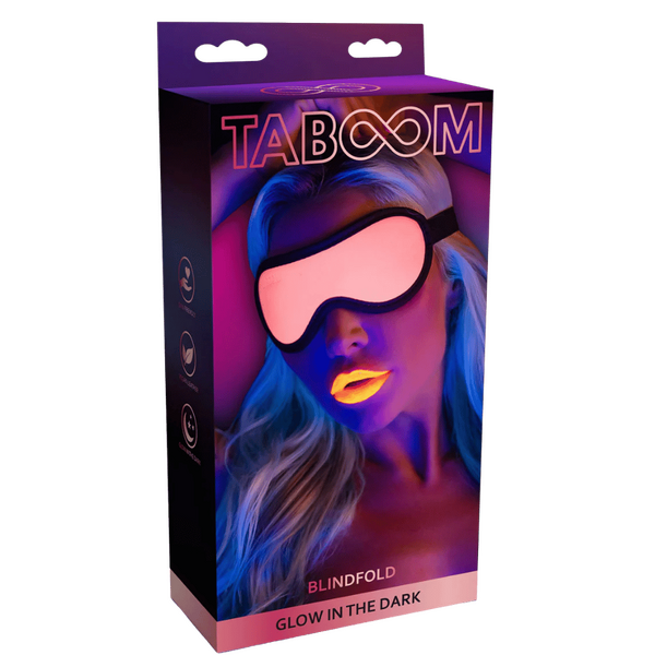 Taboom Glow Blindfold – Glow in the Dark BDSM Accessory > Bondage Gear > Blindfolds - Tophatter Daily Deals