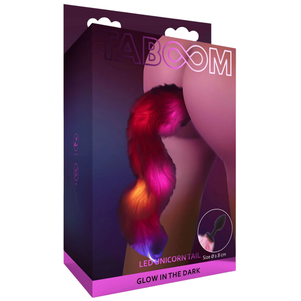 Taboom Unicorn Tail with LED Butt Plug – Soft Flexible Butt Plug with LED Lights > Anal Range > Tail Butt Plugs - Tophatter Daily Deals