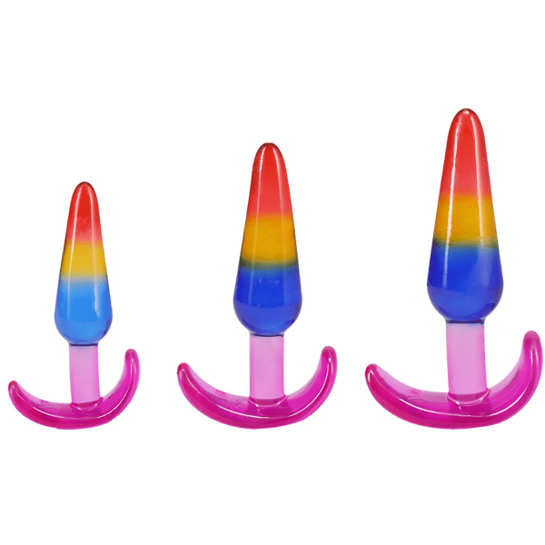 Crystal Jellies Rainbow Anal Trainer Set – Beginner Friendly Anal Plugs > Anal Range > Butt Plug Kits - Tophatter Daily Deals