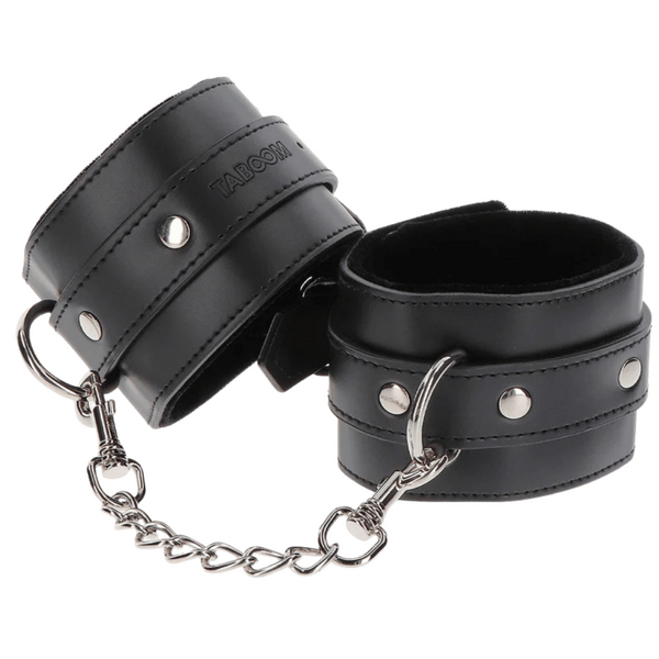 Taboom Wrist Cuffs – Adjustable Vegan Leather Bondage Wrist Cuffs with Velvet Lining > Bondage Gear > Restraints - Tophatter Daily Deals