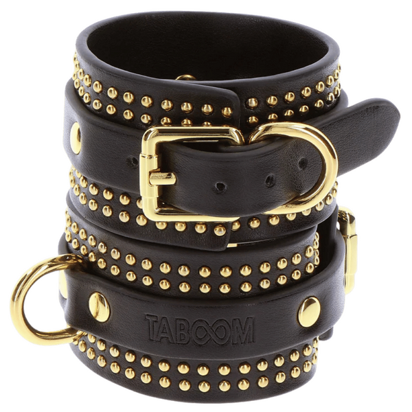 Taboom Studded Wrist Cuffs Set – Bondage Wrist Cuffs > Bondage Gear > Collars & Leashes - Tophatter Daily Deals