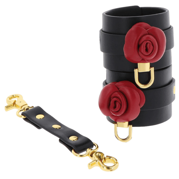 Taboom Wild Roses Wrist Cuffs – Premium Faux Leather BDSM Wrist Restraints > Bondage Gear > Restraints - Tophatter Daily Deals