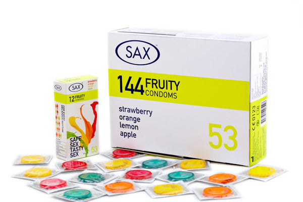 Sax Fruity Condoms 144 Pack – Bulk Condoms > Essentials > Condoms - Tophatter Daily Deals