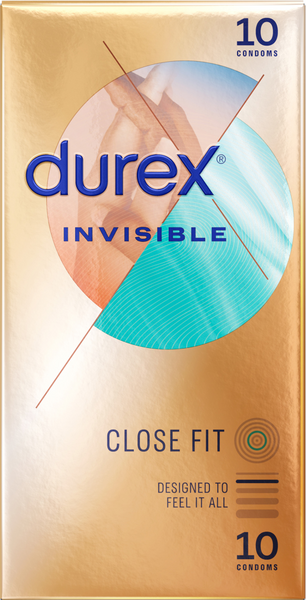 Durex Invisible Close Fit – Ultra-Thin Natural Rubber Latex Condoms 10 Pack > Essentials > Condoms - Tophatter Daily Deals
