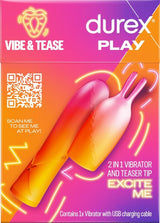 Durex Play Vibe & Tease 2-in-1 – Multi-Speed Vibrator with Teaser Tip > Vibrators > Mini Vibrators - Tophatter Daily Deals