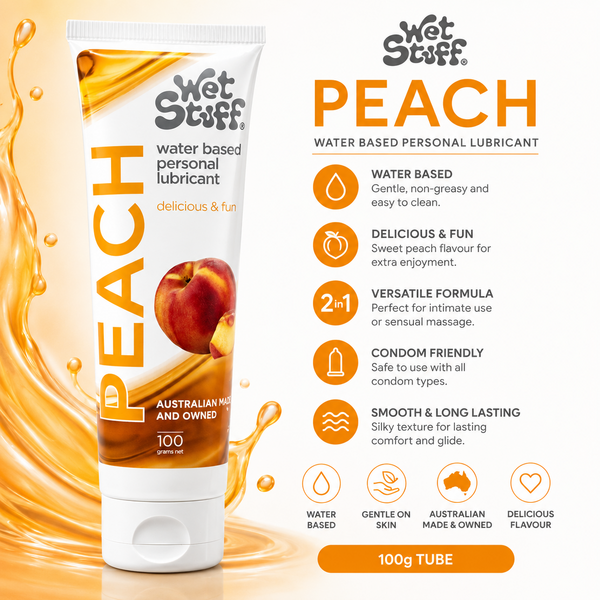 Wet Stuff Peach – Edible Peach Flavored Lubricant Tube 100g > Lube > Flavoured - Tophatter Daily Deals