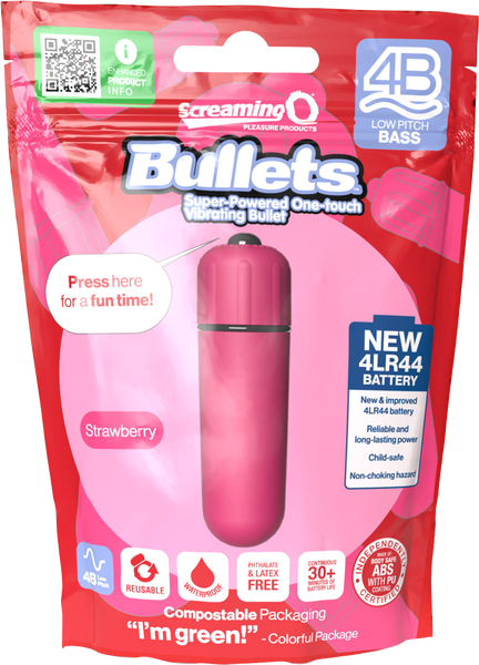 Bullets 4B Low Pitch Bass (Strawberry) > Vibrators > Mini Vibrators - Tophatter Daily Deals