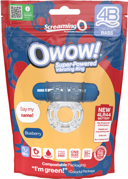 Owow 4B Low Pitch Bass (Blueberry) > Cock Ring > Vibrating - Tophatter Daily Deals