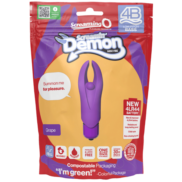 Demon 4B Low Pitch Bass – Deep-Rumbling 5-Speed Vibrator with Silicone Horns > Vibrators > Mini Vibrators - Tophatter Daily Deals