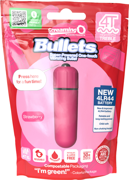 Bullets 4T High Pitch Treble (Strawberry) > Vibrators > Mini Vibrators - Tophatter Daily Deals