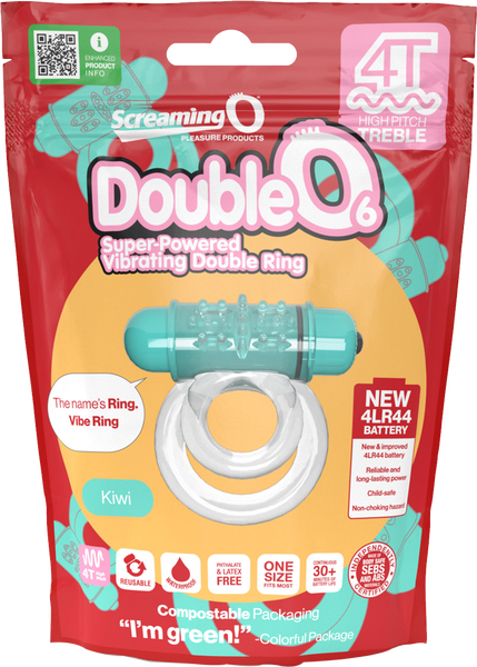 Double O 6 4T High Pitch Treble (Kiwi) > Cock Ring > Vibrating - Tophatter Daily Deals