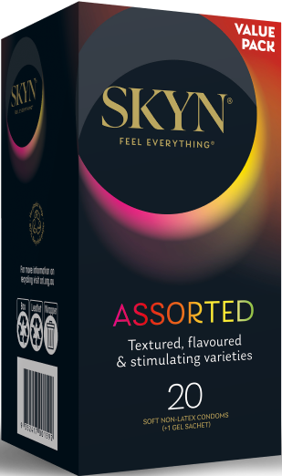 Skyn Assorted Experience – Textured Flavoured 20 Pack Condoms with non-Latex Skynfeel Material > Essentials > Condoms - Tophatter Daily Deals