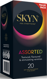 Skyn Assorted Experience – Textured Flavoured 20 Pack Condoms with non-Latex Skynfeel Material > Essentials > Condoms - Tophatter Daily Deals