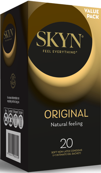 Skyn Original – Natural Feeling Polyisoprene Condoms 53mm 20 Pack > Essentials > Condoms - Tophatter Daily Deals