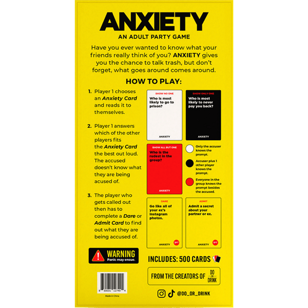 Anxiety Party Card Game – Social Game for 4+ Players Ages 17+ > Novelties > Card Games - Tophatter Daily Deals