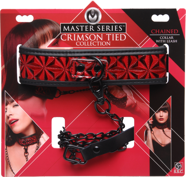 Crimson Tied Collar With Leash – Adjustable Collar and Leash Set > Bondage Gear > Collars & Leashes - Tophatter Daily Deals