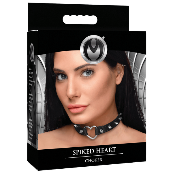 Spiked Heart Choker – Adjustable Spiked Collar Accessory > Bondage Gear > Collars & Leashes - Tophatter Daily Deals