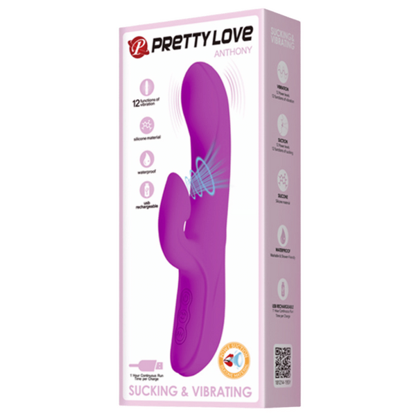 Rechargeable Anthony – Silicone Clit Suction Rabbit Vibrator With Curved Shaft And Thicker Tip > Vibrators > Ladies > Rabbit Multi - Tophatter Daily Deals