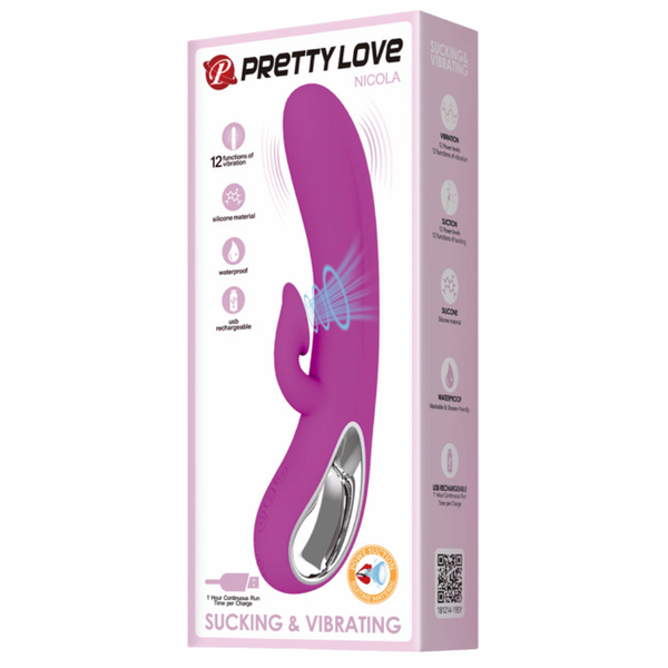Nicola Rechargeable – Silicone 24 Function Clit Suction Rabbit Vibrator > Vibrators > Ladies > Rabbit - Tophatter Daily Deals