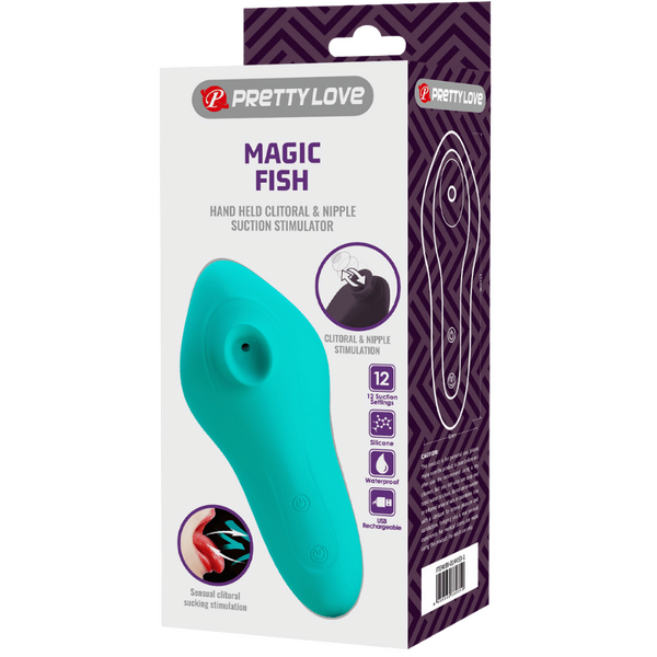 Pretty Love Magic Fish – Rechargeable Silicone 12 Function Clitoral Suction Stimulator > Sex Toys For Ladies > Clitoral Vibrators and Stimulators - Tophatter Daily Deals