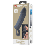 Realistic Spearhead Veiny Penis Sleeve – Enlargement Sleeve with Strap > Sex Toys For Men > Penis Sleeves - Tophatter Daily Deals