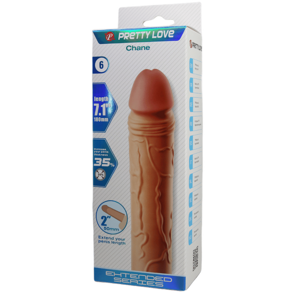 Chane 7.1 Inch Penis Extender Sleeve – Ultra Realistic Textured Sleeve > Sex Toys For Men > Penis Sleeves - Tophatter Daily Deals