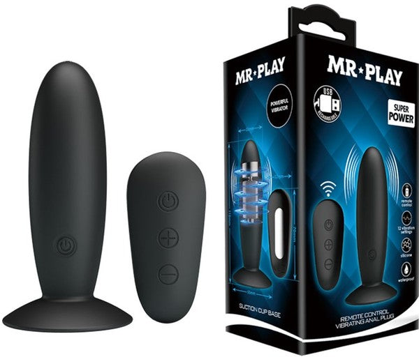 Pretty Love Mr. Play (Black) – Remote-Controlled Silicone Vibrating Anal Plug > Anal Range > Vibrating Butt Plugs - Tophatter Daily Deals