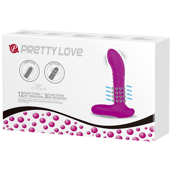Rechargeable Merlin – Silicone Vibrator with 12 Vibration and 3 Rotation Functions > Anal Range > Anal Probes - Tophatter Daily Deals