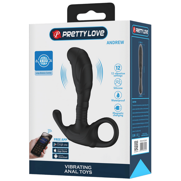 Andrew Prostate Probe – App-Controlled, 12-Mode, Wearable With Retrieval Tail Prostate Vibrator > Anal Range > Prostate Plugs - Tophatter Daily Deals