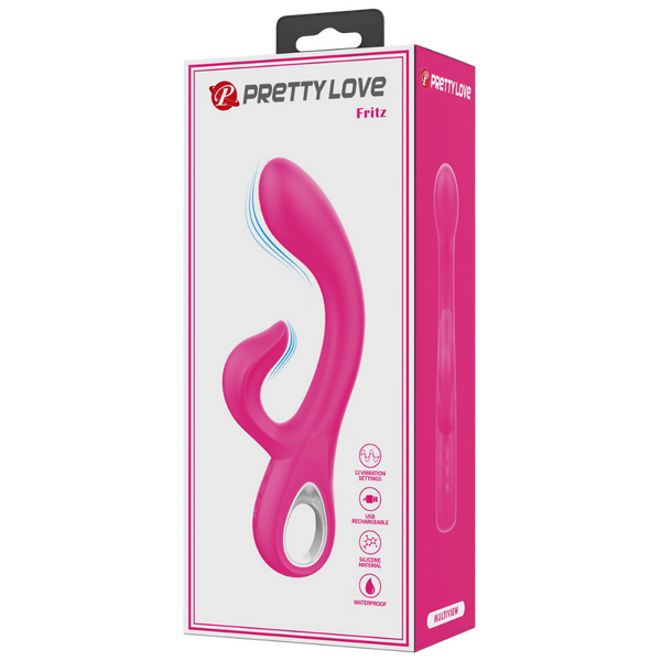 Rechargeable Fritz – Waterproof Silicone Rabbit Vibrator with G-Spot and Clitoral Stimulation > Vibrators > Ladies > Rabbit Multi - Tophatter Daily Deals