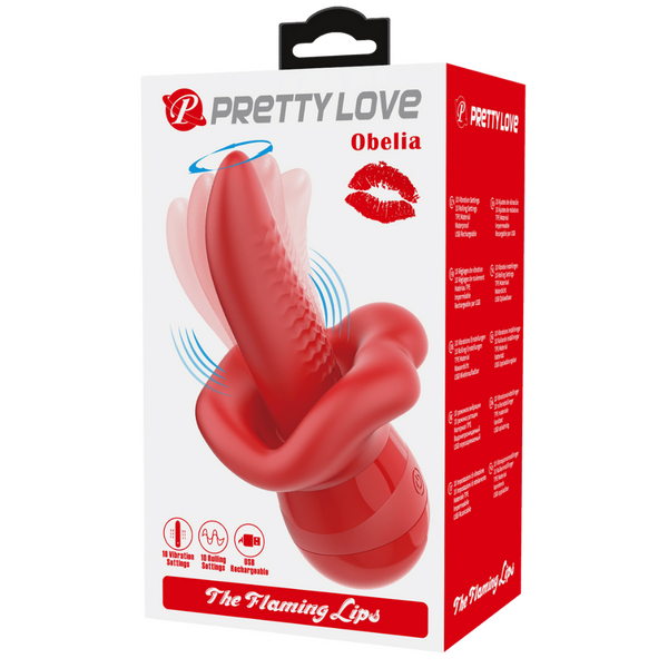 Pretty Love Obelia Flaming Lips – Waterproof Dual Stimulator With 10 Vibration Modes > Sex Toys For Ladies > Clitoral Vibrators and Stimulators - Tophatter Daily Deals