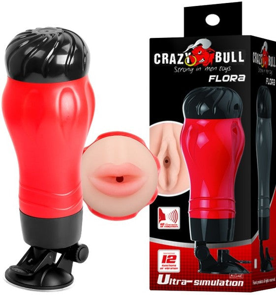 Flora Mouth Masturbator – 12 Function Vibration Stroker with Suction Base > Sex Toys For Men > Masturbators > Vibrating - Tophatter Daily Deals