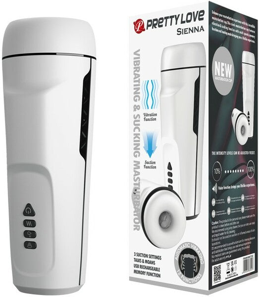 Sienna Rechargeable Masturbator – 3 Suction Settings and 12 Vibration Modes Masturbator > Sex Toys For Men > Masturbators Premium - Tophatter Daily Deals