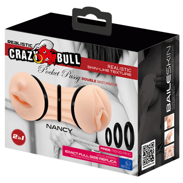 Nancy Pocket Pussy – Double Ended Ribbed Masturbator Sleeve > Sex Toys For Men > Masturbators > Manual - Tophatter Daily Deals