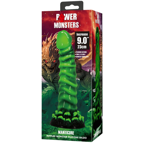 Manticore 9 Inch Textured Silicone Dildo – Body-Safe with Strong Suction Cup > Dildos > Fantasy - Tophatter Daily Deals